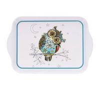 KIUB Mini Plateau avec des animaux - motif Chouette - mélamine de qualité - Taille Mini 14 * 21 CM