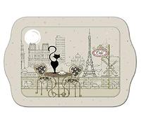 KIUB - Mini Plateau Paris Tour Eiffel - Motif Paris Café avec un chat - mélamine de qualité - Taille Mini
