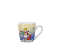 KIUB Mini tasse expresso 125 ML - motif Petit Prince heureux avec son renard - porcelaine fine et hauteur 7,5CM
