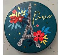 KIUB Miroir de Poche Paris Tour Eiffel - Motif Paris en Fleurs - Couleur Turquoise