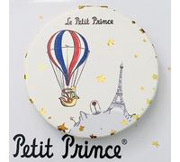 KIUB Miroir de Poche Rond Paris Tour Eiffel - Motif Le Petit Prince dans sa montgolfière