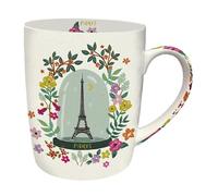 KIUB Mug porcelaine arrondi Paris Tour Eiffel - motif Paris de t'adore - hauteur 10CM - contenance 340ML - boite assortie