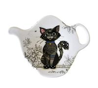 KIUB - Repose Sachet de thé Motif Chat Noir stylisé - mélamine de qualité