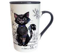 Kiub - Tisanière en porcelaine avec Infuseur 420ml en Boite Cadeau Kook Chat Noir - KIUB