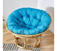 KIUGOP Coussin pour fauteuil Papasan, Coussin rond pour fauteuil Papasan, Polster pour fauteuil Papasan, coussin, chaise suspendue en polyrotin Papasan, bleu, 110x110 cm