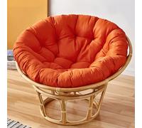 KIUGOP Coussin pour fauteuil Papasan, Coussin rond pour fauteuil Papasan, Polster pour fauteuil Papasan, Coussin, Fauteuil suspendu en polyrotin Papasan, Coussinet pour chaise Papasan, Orange, 100x100