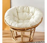 KIUGOP Papasan Coussin rond pour chaise Blanc 110 x 110 cm