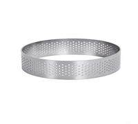 Kivivaka Anneau à tarte rond en acier inoxydable avec trous pour pâtisserie française et décoration Argenté 6-10 cm (10 cm)