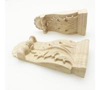 Kivivaka Applique d'angle en bois sculpté pour armoire pour porte miroir | Décoration, pour meubles classiques Onlay Decal 12 x 6 x 2 cm
