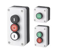 Kivivaka Boîtier industriel à bouton-poussoir 22 mm Découpe IP65 Boîtier ABS Arrêt et contrôle de circuit