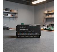 Kivivaka Contrôleur de lumière LED programmable 12 canaux 60 A max DC5-24 V RVB Bandes unicolores Programmation USB jusqu'à 120 canaux pour unité noire