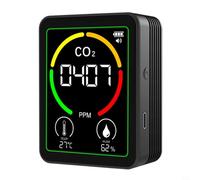 Kivivaka Détecteur d'intérieur avec capteur de température et d'humidité, écran LCD HD, moniteur de qualité de l'air portable 400-5000ppm (noir)