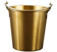 Kivivaka Golden Seau à glace en acier inoxydable 304 pour fêtes - Baignoire portable avec poignée - Utilisation à la maison et au jardin 15 x 10 x 16,5 cm (0,7 l)