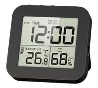 Kivivaka Horloge électronique avec écran LCD pour thermo-hygromètre, pour deux alarmes indépendantes, compte à rebours 99H59M, interrupteur Celsius Fahrenheit, fonction rétroéclairage, horloge de