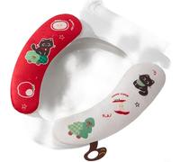 Kivivaka Housse de siège de toilette en peluche chaude avec poignée intégrée, tapis de salle de bain doux et pelucheux pour temps froid, style mignon, réutilisable, lavable, rose (B)