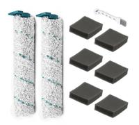 Kivivaka Kit d'accessoires pour balai sans fil Leifheit Regulus Aqua PowerVac avec 2 rouleaux de nettoyage et 6 filtres éponges, pièces de rechange à poils doux