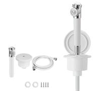 Kivivaka Kit pommeau de douche bateau avec design rétractable, pressurisé | Pulvérisateur à main et tuyau résistant pour construction durable en plastique et acier inoxydable pour lavage de pont de