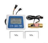 Kivivaka LCD Numérique Débitmètre Eau Carburant Indicateur Capteur 1-25L/min G1/2 Filetage Tactile Commutateur Température Moniteur pour Tests
