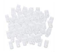 Kivivaka Lot de 100 clips de protection en plastique pour couvercle de cocotte, pour rangement et présentation, espaceurs blancs de couvercle de casserole 21 x 9,5 mm (blanc)