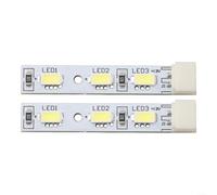 Kivivaka Lot de 2 bandes lumineuses LED pour réfrigérateur Haier modèle 0064001874 - Pièce de rechange pour barre de lampe blanche brillante - 4,5 x 0,75 cm