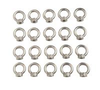 Kivivaka Lot de 20 écrous à œil de levage M6, 304 pour acier inoxydable, filetés hexagonaux pour écrou à anneau, levage industriel, pour charge maximale de 60 kg, argent M6