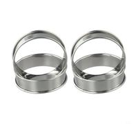 Kivivaka Lot de 4 moules à muffins en acier inoxydable de 8 cm pour crumpets, œufs au plat, tartelettes et cookies, bord roulé, passe au lave-vaisselle