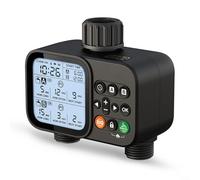 Kivivaka Minuteur automatique à double eau, contrôleur d'irrigation intelligent avec commande manuelle, minuterie programmable de robinet de tuyau d'arrosage pour l'entretien des plantes de pelouse