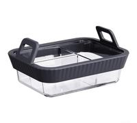 Kivivaka Plat de cuisson carré en verre résistant à la chaleur avec poignée en silicone pour ramequins, cocottes et lasagnes, petites portions, 21 x 16 cm (3 noirs)