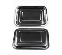 Kivivaka Plat de cuisson rectangulaire en acier inoxydable, pour plaque à biscuits robuste avec bord profond, ustensiles de cuisson non enduits, lave-vaisselle, argenté, 32 x 22 cm