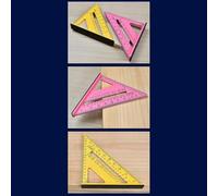 Kivivaka Règle triangulaire de menuiserie de 30,5 cm, ABS bicolore, équerre de vitesse à angle droit et marquage multi-angle, base robuste, travail du bois, bricolage jaune