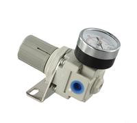 Kivivaka Régulateur de pression d'air comprimé 0-145 PSI, 0,6 cm 3/8" 1/2" Connexion NPT avec manomètre de montage, contrôleur d'air en plastique blanc (diamètre du filetage 3/8)