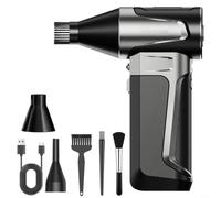 Kivivaka Souffleur turbo portatif 160 000 tr/min 200 W avec kit d'aspiration, 5000 mAh sans fil pour souffleur de feuilles pour console de voiture, clavier anti-poussière