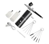 Kivivaka Système d'aérographe portable sans fil avec pression réglable - Buse de 0,3 mm - Charge rapide - Pulvérisateur portatif avec tasses multi-tailles pour peinture de voiture (noir B)