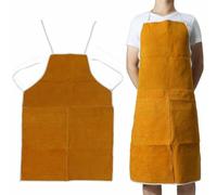 Kivivaka Tablier de soudage professionnel en cuir de vachette réglable pour soudeurs et forgerons 65 x 95 cm