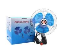 Kivivaka Ventilateur de voiture oscillant en métal 12 V 24 V pour camion avec flux d'air puissant Fonctionnement silencieux Vitesse réglable Clip Support pare-soleil tableau de bord 15,2 cm