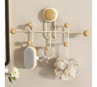 Kivivaka Ventouse rétractable pour crochets de porte Fixation murale sans | Porte-manteau à double rangée résistant à l'humidité pour salle de bain cuisine Noyer noir