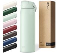 KIVY Bouteille isotherme en acier inoxydable avec paille 1 l - 24h froid | 12h chaud - Anti-fuite & passe au lave-vaissage - Bouteille isotherme 1 l pour le sport - Thermos - Bouteille d'eau en acier