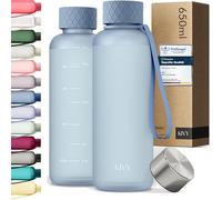 KIVY Gourde de 650 ml [sans BPA] anti-fuite et passe au lave-vaisselle - Bouteille d'eau pour enfants et adultes - Petite bouteille d'eau - Gourde en Tritan adaptée aux boissons gazeuses
