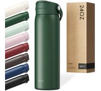 KIVY Gourde en acier inoxydable avec paille - 700 ml - Froid 24 h - Chaud 12 h - Anti-fuite et passe au lave-vaisselle - Gourde isotherme de sport - Bouteille isotherme - Bouteille d'eau en acier