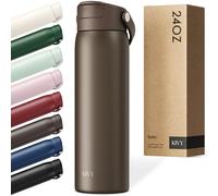 KIVY Gourde en acier inoxydable avec paille - 700 ml - Froid 24 h - Chaud 12 h - Anti-fuite et passe au lave-vaisselle - Gourde isotherme de sport - Bouteille isotherme - Bouteille d'eau en acier