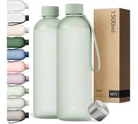 KIVY Gourde Tritan 1,5 L - Étanche & Compatible Eau Pétillante - Pour Sport, Gym, École & Bureau - Gourde Sport - Bouteille d’Eau 1 ,5L - Lavable au Lave-Vaisselle - Sans BPA - Vert
