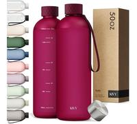 KIVY Gourde Tritan 1,5 L - Étanche & Compatible Eau Pétillante - Pour Sport, Gym, École & Bureau - Gourde Sport - Bouteille d’Eau 1 ,5L - Lavable au Lave-Vaisselle - Sans BPA - Rouge
