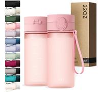 KIVY Gourde Tritan avec Bouchon 650ml [ÉTANCHE & LAVABLE AU LAVE-VAISELLE] - Sans BPA & Anti-Fuite - Compatible avec les Boissons Gazeuses - Bouteille d’Eau pour Enfants et Adultes - Rosa