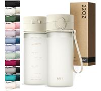 KIVY Gourde Tritan avec Bouchon 650ml [ÉTANCHE & LAVABLE AU LAVE-VAISELLE] - Sans BPA & Anti-Fuite - Compatible avec les Boissons Gazeuses - Bouteille d’Eau pour Enfants et Adultes - Blanc