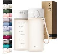 KIVY Gourde Tritan avec Bouchon 650ml [ÉTANCHE & LAVABLE AU LAVE-VAISELLE] - Sans BPA & Anti-Fuite - Compatible avec les Boissons Gazeuses - Bouteille d’Eau pour Enfants et Adultes - Blanc