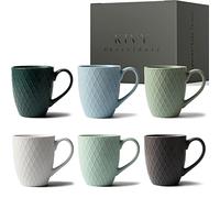 KIVY Lot de 6 Tasses à Café [400 ml] - Tasse Café de Haute Qualité avec Grande Anse - Tasse Thé - Grand Mug Café - Mugs et Tasses à Café - Lot Mug Coloré - Lot Tasse à Café - Ceramiqe