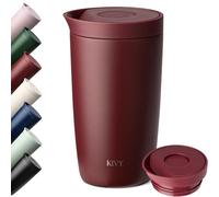 KIVY Mug Isotherme 350ml [GOBELET CAFÉ À EMPORTER] - Tasse Thermique pour Café et Thé - Étanche et Lavable au Lave-Vaisselle - Pour Boissons Chaudes et Froides - Mug Acier Inoxydable - Rouge