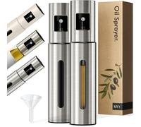 KIVY Pulvérisateur en verre pour huile de cuisine - Bouteille pulvérisatrice précise pour huile et vinaigre - Pulvérisateur d’huile pour aliments - Comprend un entonnoir - Parfait pour la cuisson et