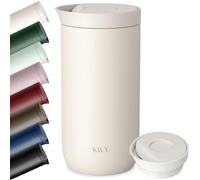 KIVY Tasse à café de voyage isotherme [24h froid | 6h chaud] Gobelet isotherme en acier inoxydable - Tasse de café anti-fuite pour le voyage - Tasse isotherme de 470 ml pour boissons chaudes et