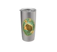 Kiwi et lys Art Nouveau Gobelet isotherme en acier inoxydable double paroi
